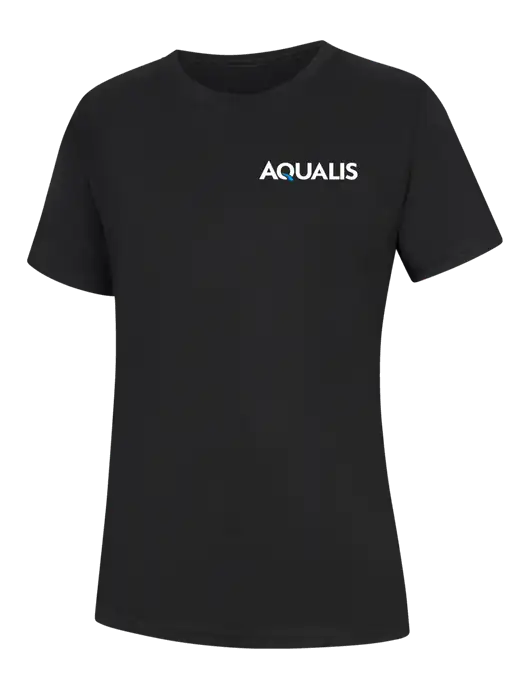 Womens Black Core Blend Tee w/AQUALIS Logo
