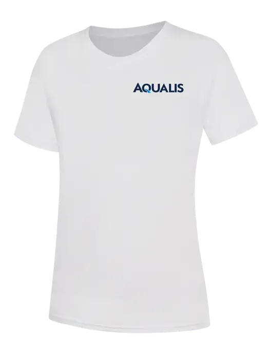 Womens White Core Blend Tee w/AQUALIS Logo