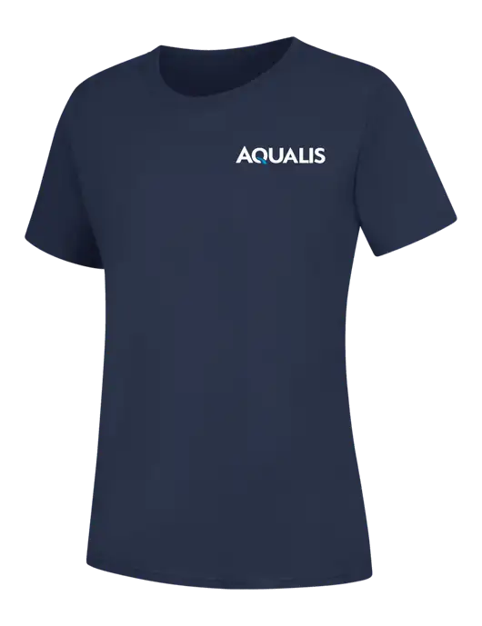 Womens Navy Core Blend Tee w/AQUALIS Logo