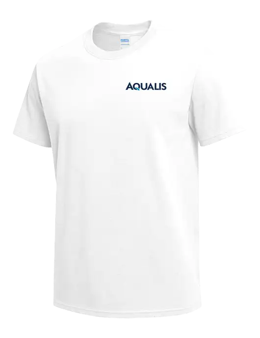 White Heavyweight 6.1 oz T-Shirt w/AQUALIS Logo