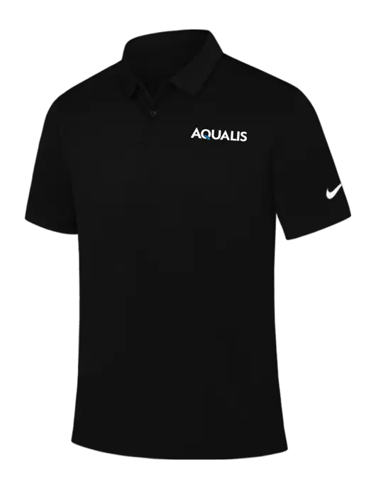 Nike Black Dry Essential Solid Polo w/AQUALIS Logo
