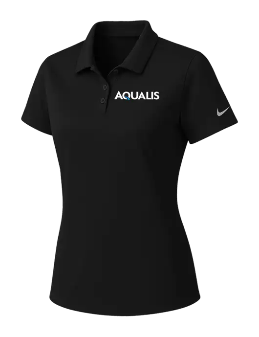 Nike Womens Black Dry Essential Solid Polo w/AQUALIS Logo