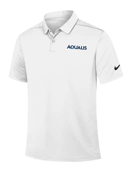 Nike White Dry Essential Solid Polo w/AQUALIS Logo