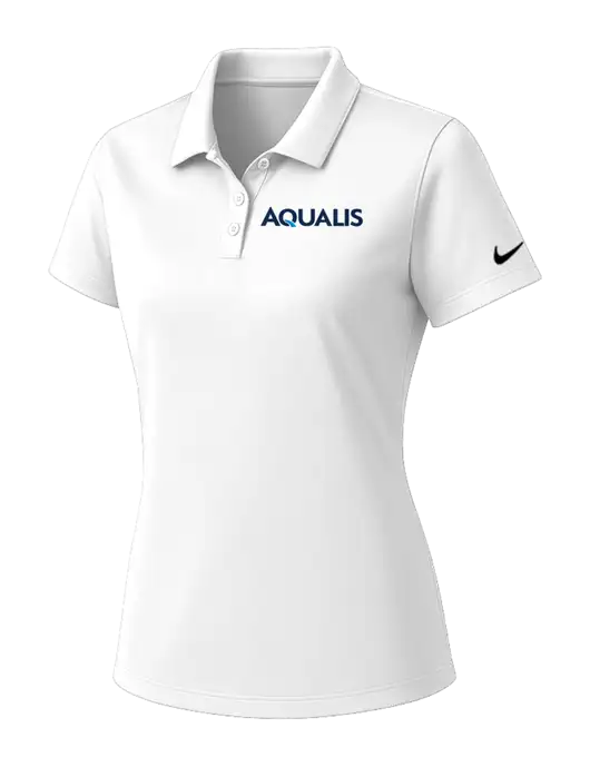 Nike Womens White Dry Essential Solid Polo w/AQUALIS Logo