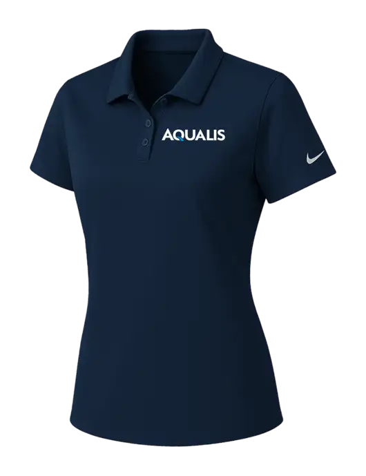 Nike Womens Navy Dry Essential Solid Polo w/AQUALIS Logo