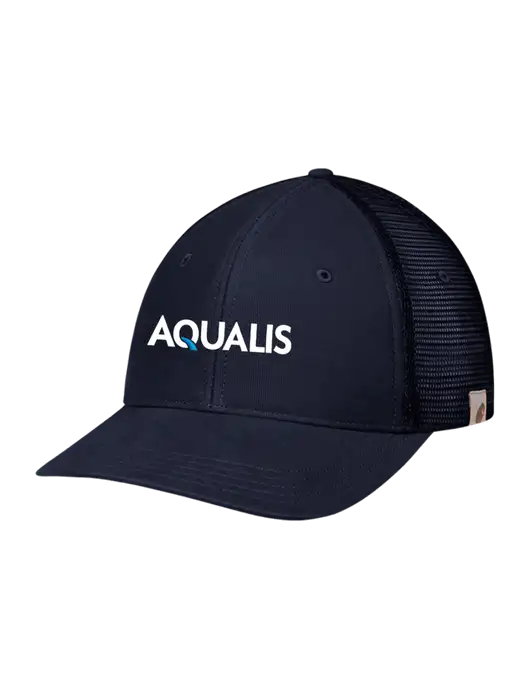 Carhartt Navy Canvas Trucker Cap w/AQUALIS Logo