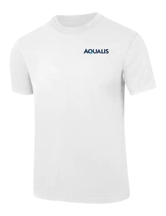 Comfort Colors 6.1 oz White Heavyweight Ring Spun T-Shirt w/AQUALIS Logo, AQUALIS Logo