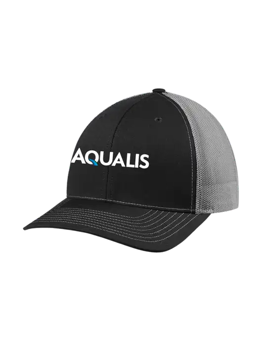 Richardson Adjustable Snapback Original 112 Trucker Cap Black w/Charcoal Mesh w/AQUALIS Logo
