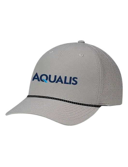 Richardson Laser Perf Performance Light Grey/Black-Grey Rope Cap w/AQUALIS Logo
