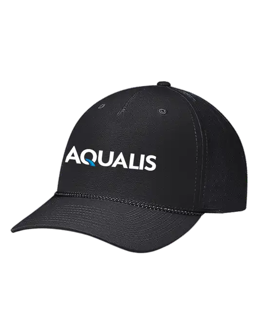 Richardson Laser Perf Performance Black/Black-Grey Rope Cap w/AQUALIS Logo