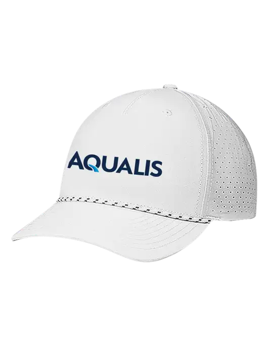 Richardson Laser Perf Performance White/White-Black Rope Cap w/AQUALIS Logo