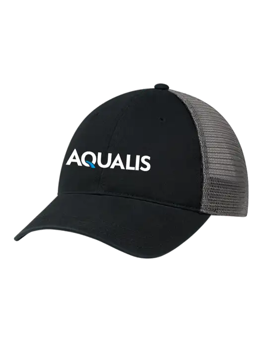 Richardson 111 Garment Washed Trucker Cap Black w/Charcoal Mesh w/AQUALIS Logo