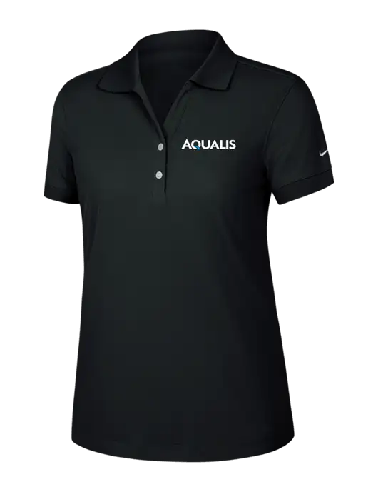 Nike Womens Dri-FIT Classic Black Polo w/AQUALIS Logo