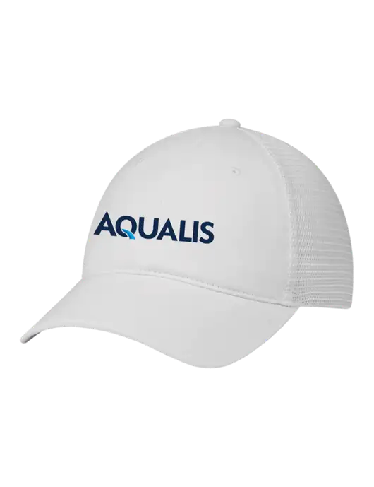 Richardson 111 Garment Washed Trucker Cap White w/White Mesh w/AQUALIS Logo
