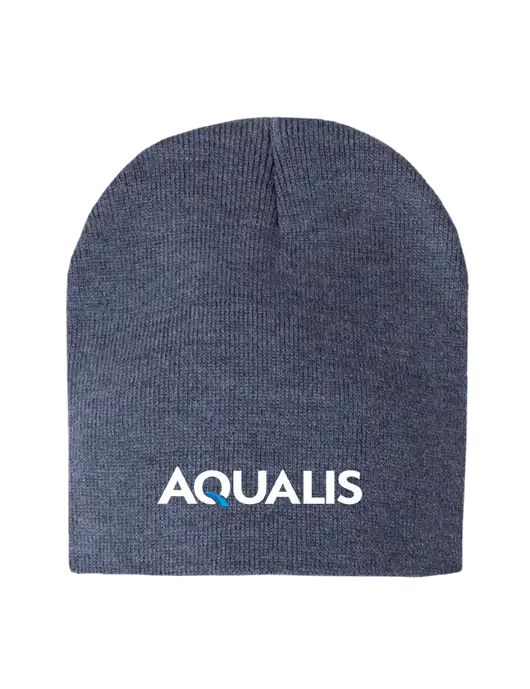 Navy Heather Element Knit Beanie w/AQUALIS Logo