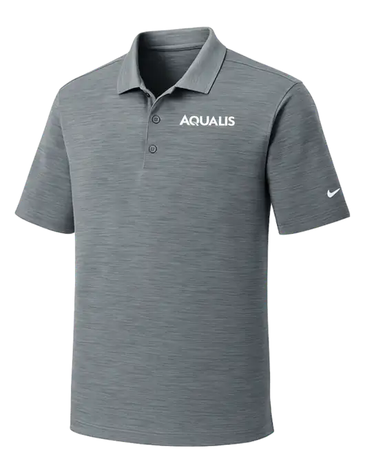Nike Dri-FIT Medium Grey Striated Polo w/AQUALIS Logo