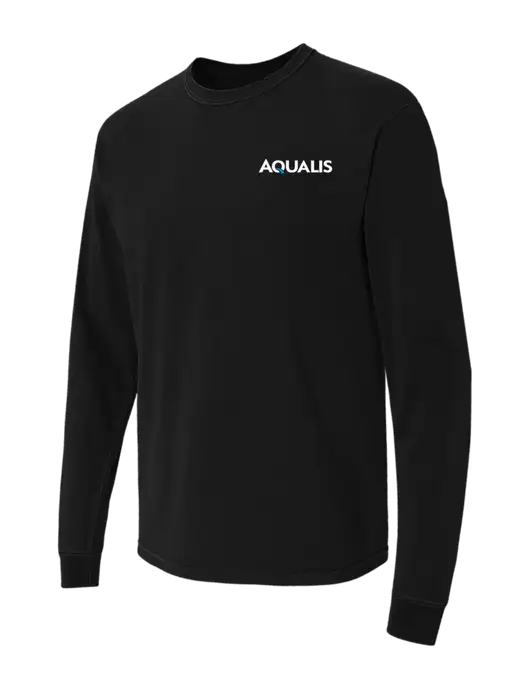 Comfort Colors Garment-Dyed Black Heavyweight Long Sleeve T-Shirt w/AQUALIS Logo