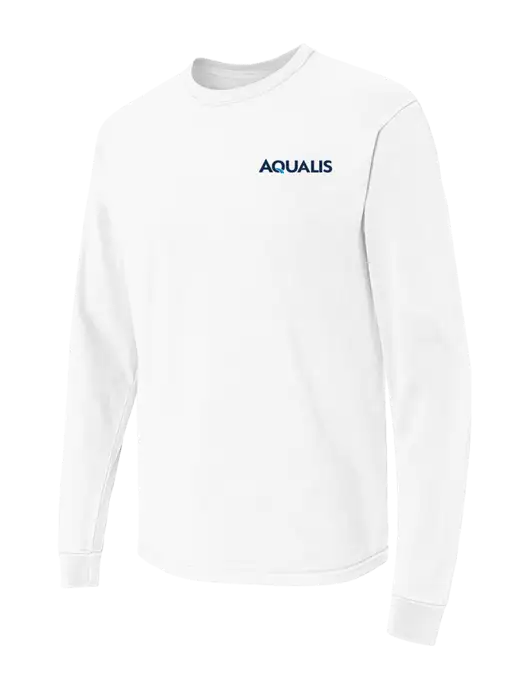 Comfort Colors Garment-Dyed White Heavyweight Long Sleeve T-Shirt w/AQUALIS Logo