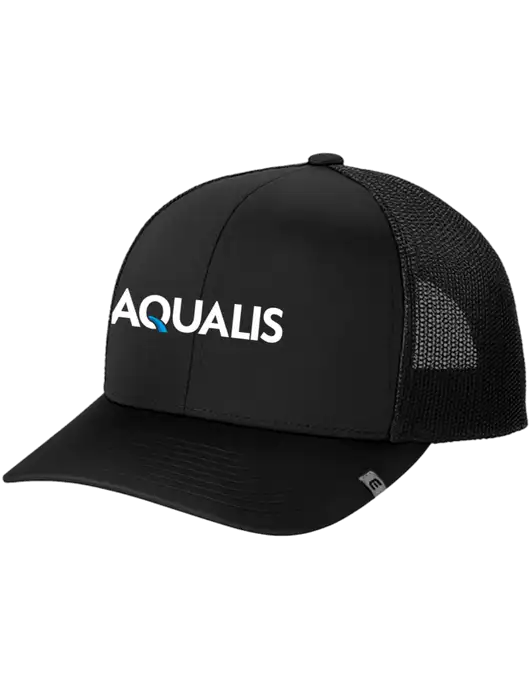 TravisMathew Black Cruz Trucker Cap w/AQUALIS Logo