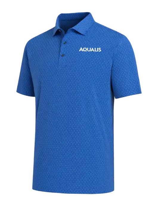 Callaway All-Over Stitched Royal Chev Polo  w/AQUALIS Logo