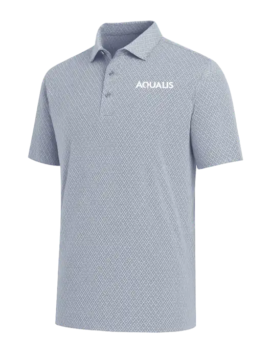 Callaway All-Over Stitched Medium Grey Chev Polo  w/AQUALIS Logo