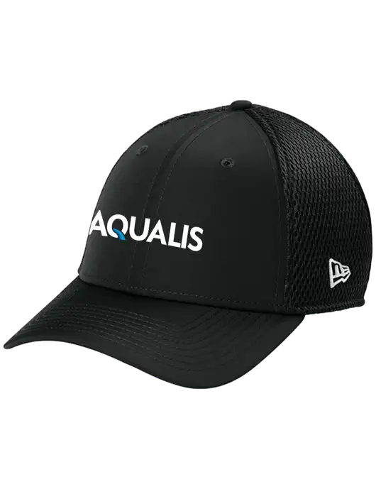 New Era 39THIRTY Performance Stretch Black Mesh Cap w/AQUALIS Logo
