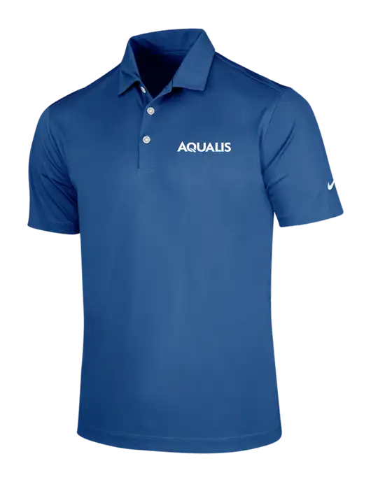 NIKE Dark Royal Dri-Fit Vertical Mesh Polo w/AQUALIS Logo