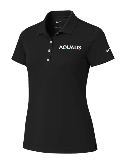 Nike Womens Black Tech Basic Dri-FIT Polo
 w/AQUALIS Logo