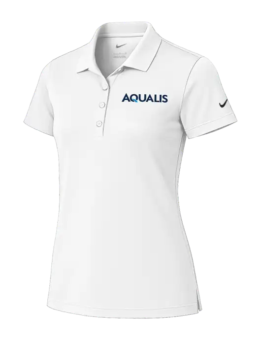 Nike Womens White Tech Basic Dri-FIT Polo
 w/AQUALIS Logo