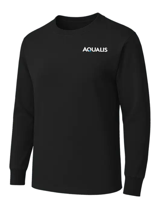 Black Heavyweight Long Sleeve 6.1 oz T-Shirt w/AQUALIS Logo