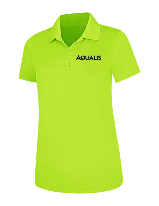 Safety Yellow Womens Dry Zone UV Mesh Polo w/AQUALIS Logo